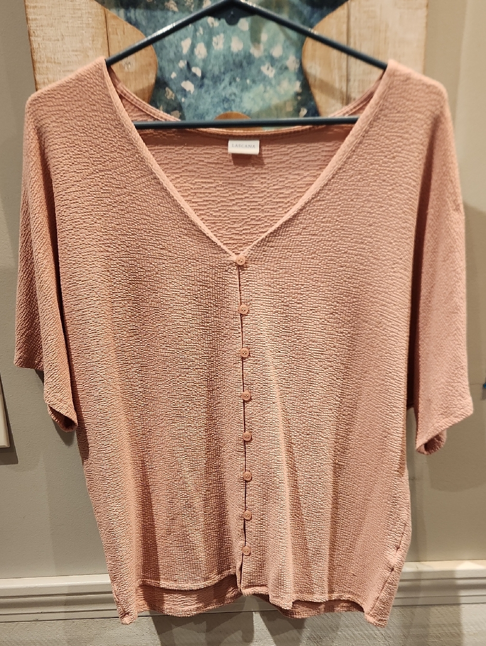 Lascana Women's Button Down V-neck Top Sz 4/6